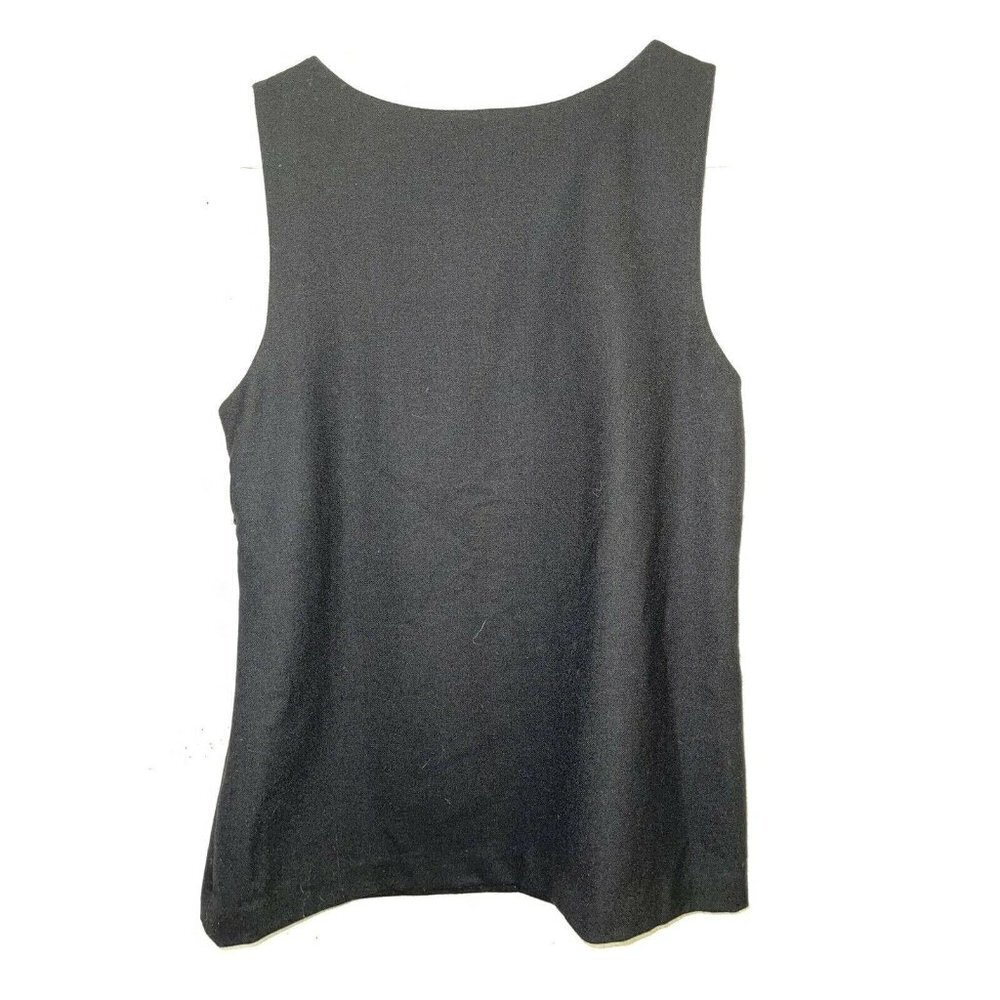theory Wool Tank Blouse Black Career Top Lined - Picture 8 of 8